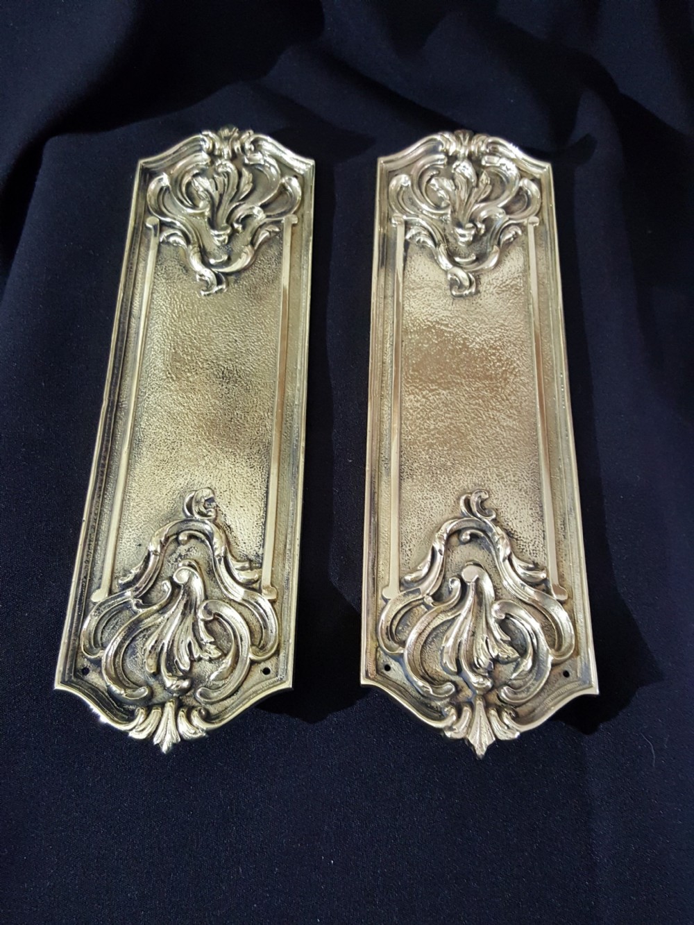 pair of victorian brass finger plates