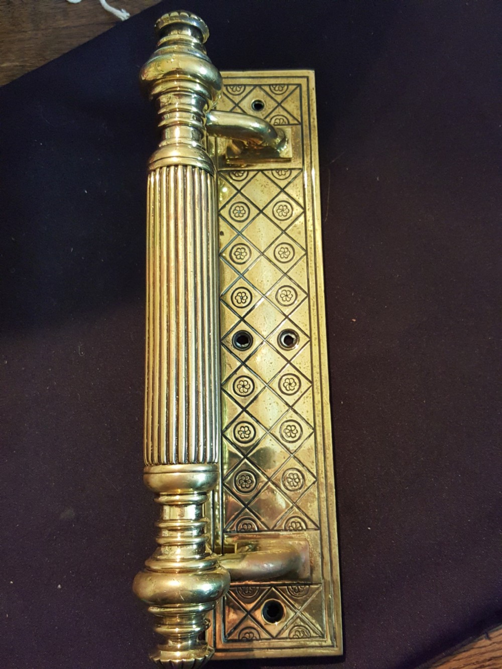 single brass victorian door pull handle