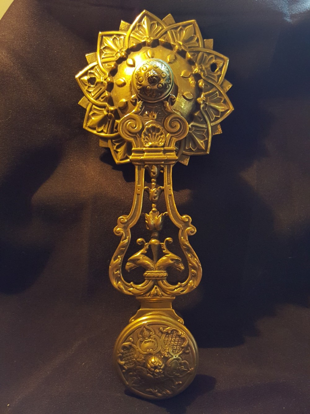 sa121 ornate french brass bell ringer