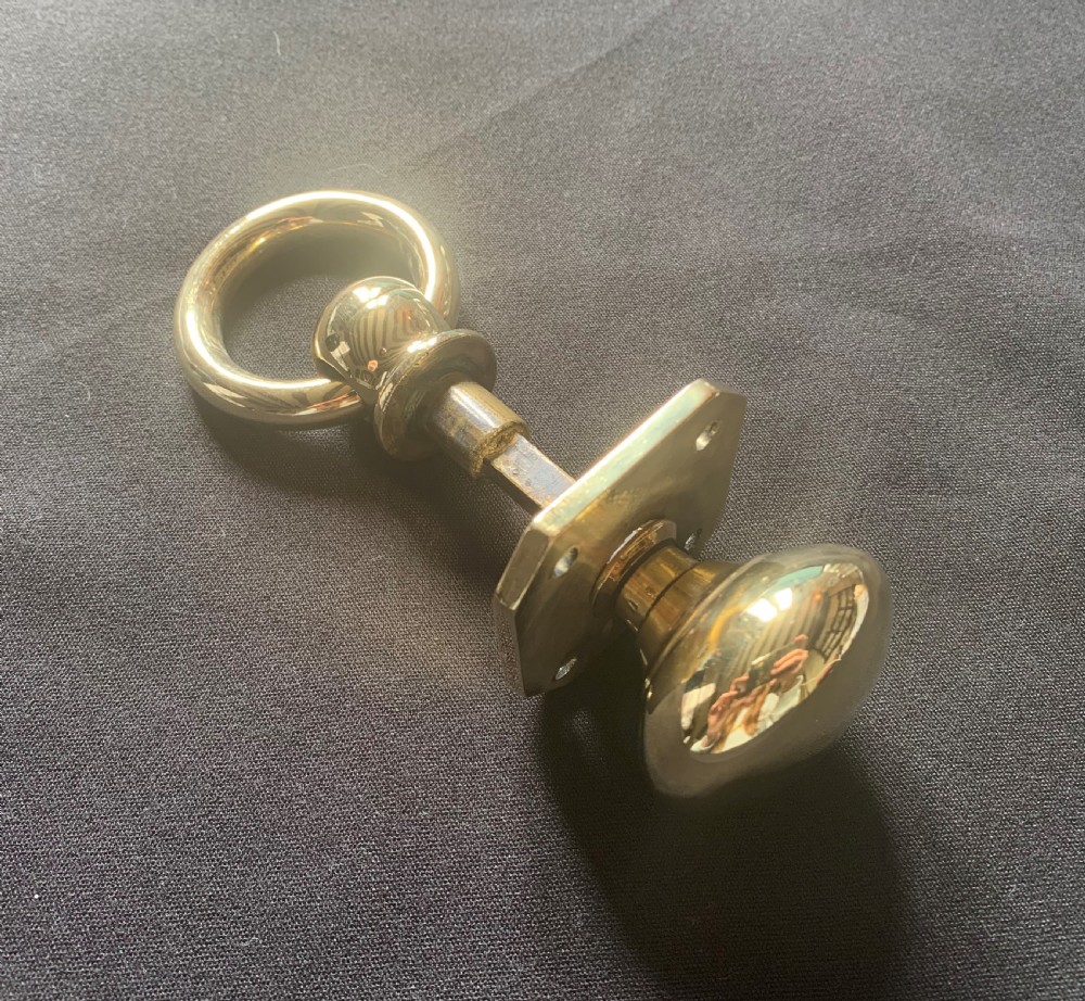 one brass georgian ring pull door knob