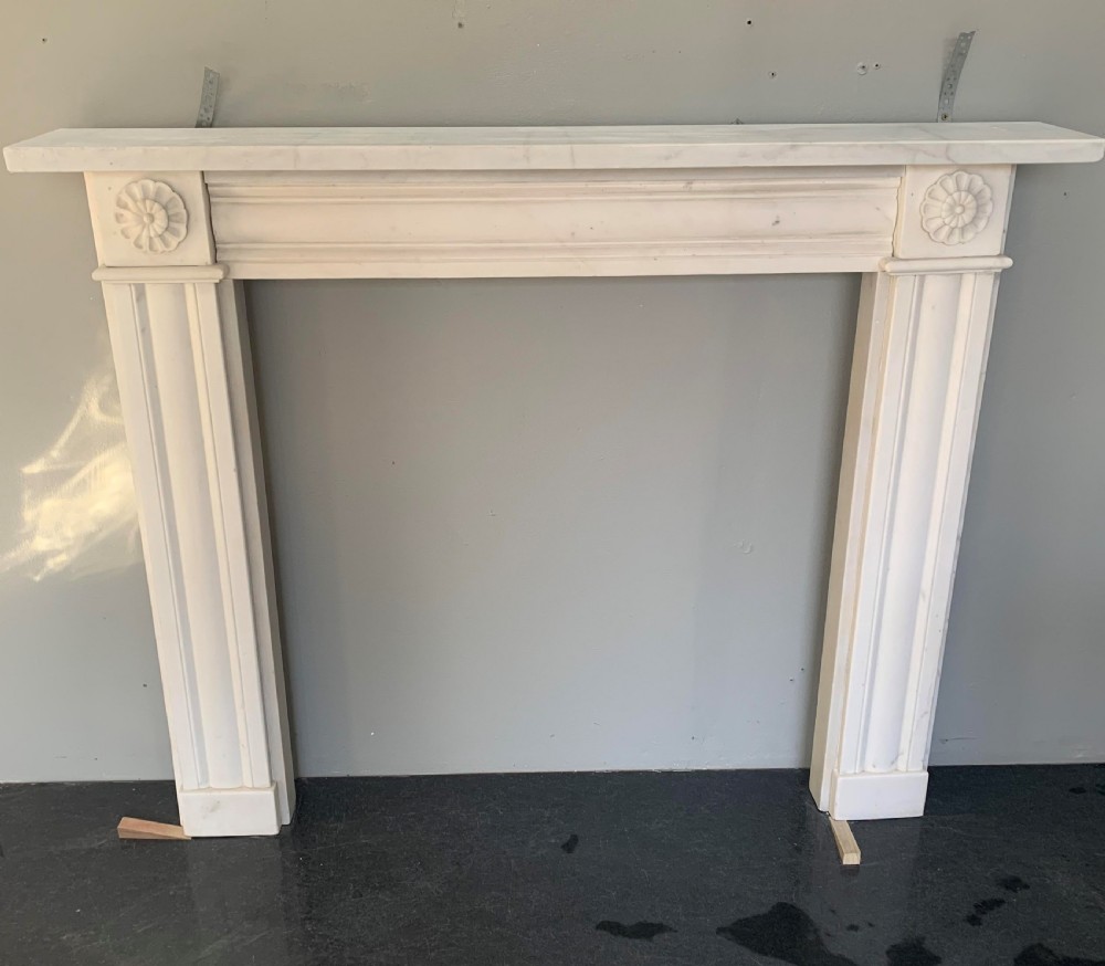 rebate regency white statuary carved marble surround