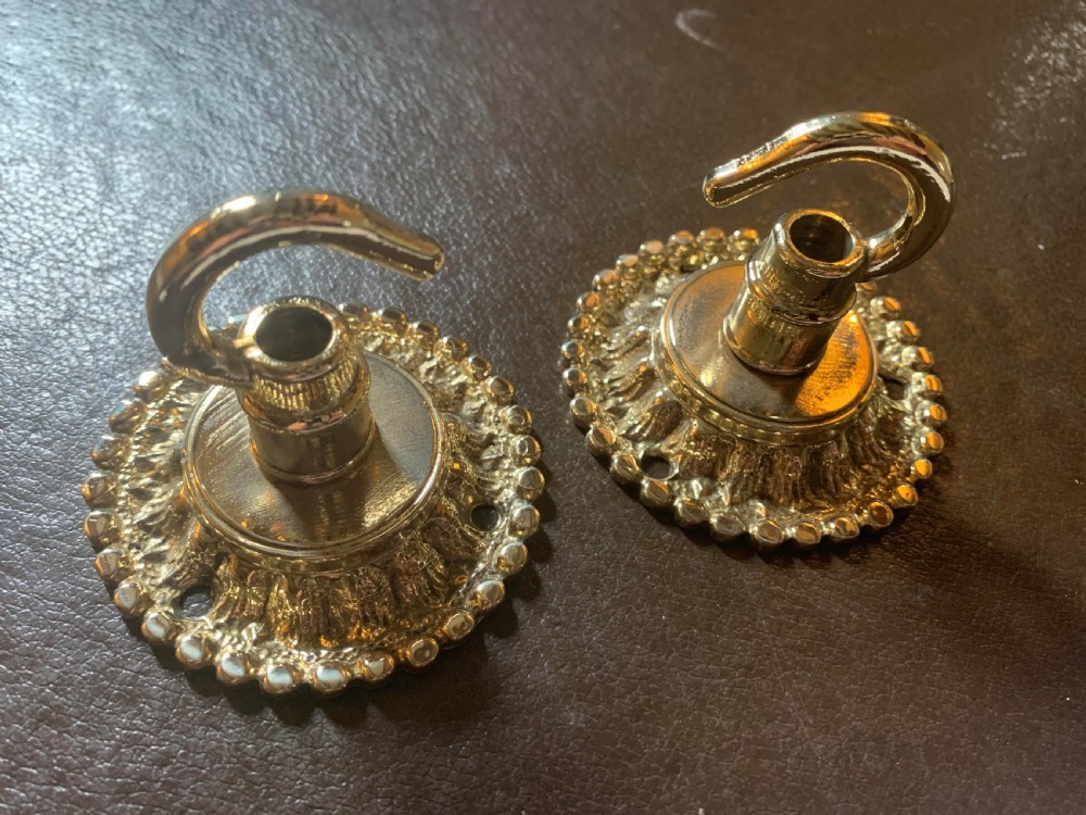 one pair of small brass victorian ceiling roses